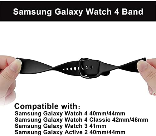 [2 חבילה] להקה פרחונית תואמת ל- Samsung Galaxy Watch 4 44 ממ 40 ממ להקה, Galaxy Watch 4 פס 46 ממ 42 ממ קלאסי, 20 ממ רצועת סיליקון לגלקסי Watch Active 2 & Galaxy Watch 3 41 ממ להקה